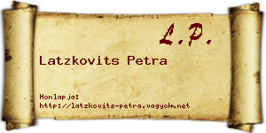 Latzkovits Petra névjegykártya