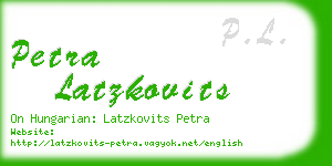 petra latzkovits business card